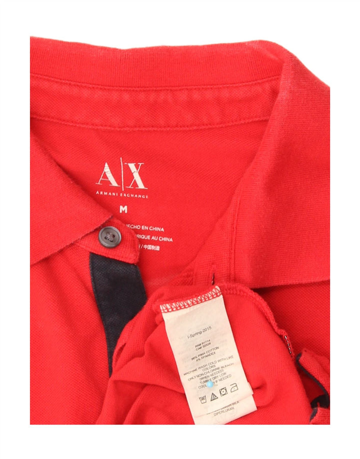 Armani Exchange Mens Polo Shirt Medium Red Cotton