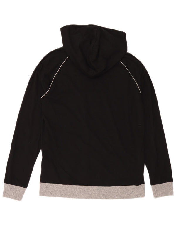 Hugo Boss Mens Zip Hoodie Sweater Medium Black Colourblock Cotton