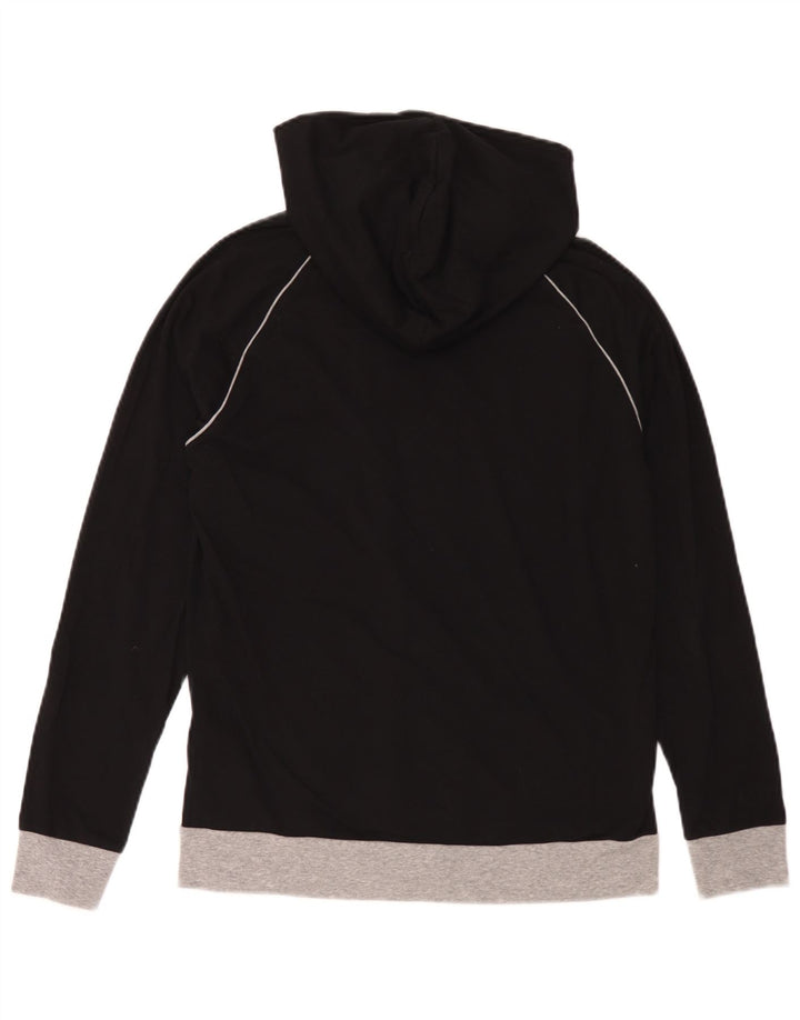 Hugo Boss Mens Zip Hoodie Sweater Medium Black Colourblock Cotton