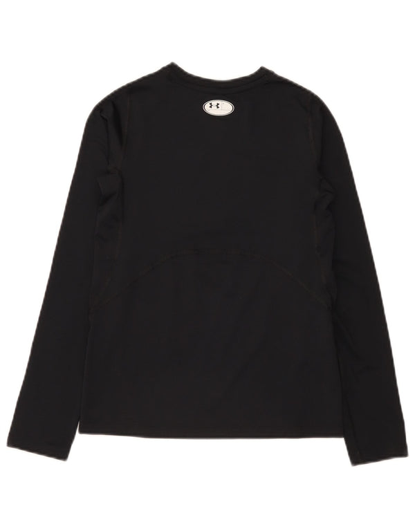 Under Armour Boys Heat Gear Top Long Sleeve 9-10 Years Medium Black