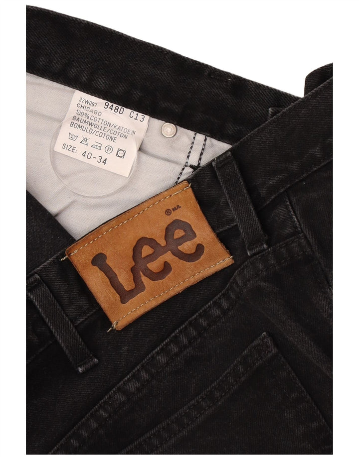 Lee Mens Chicago Straight Jeans W40 L34 Black Cotton