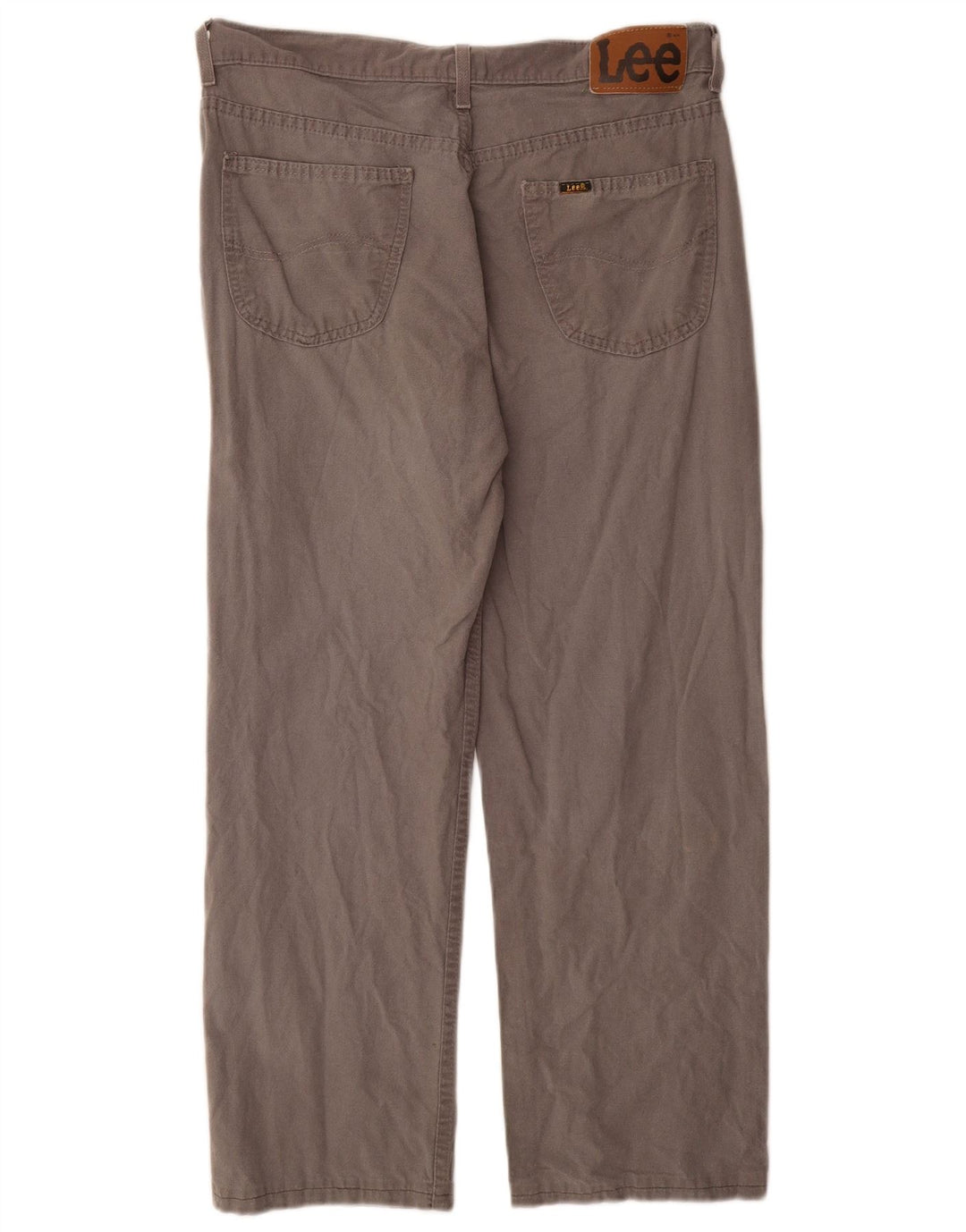 Lee Mens Straight Casual Trousers W34 L28 Grey Linen
