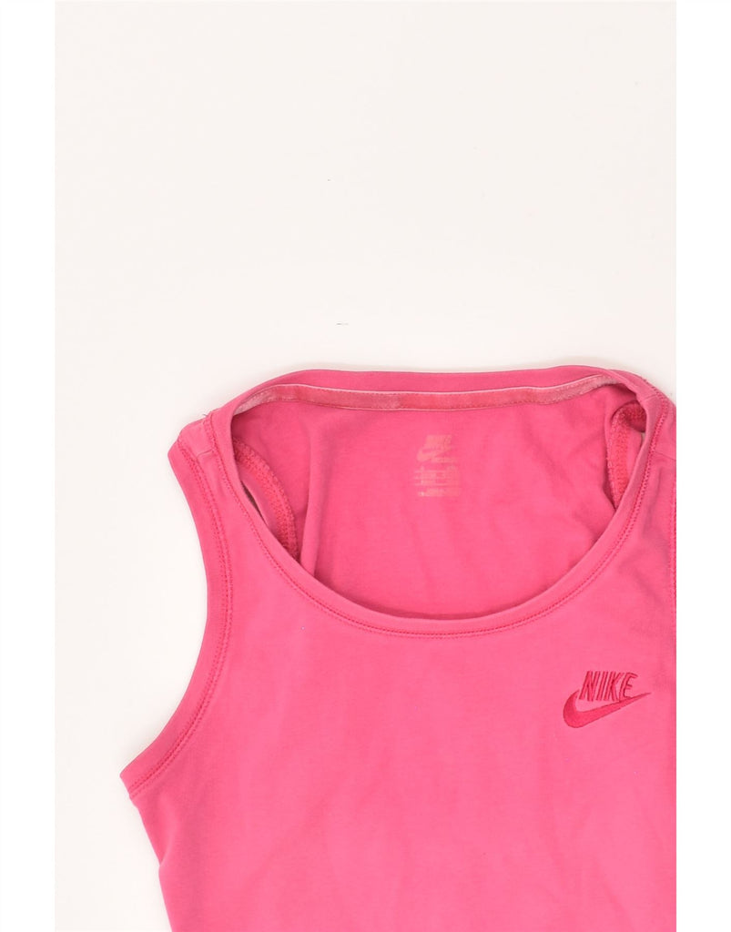 NIKE Womens Vest Top UK 10 Small Pink Cotton | Vintage Nike | Thrift | Second-Hand Nike | Used Clothing | Messina Hembry 