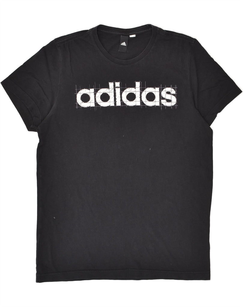 ADIDAS Mens Graphic T-Shirt Top Medium Black | Vintage Adidas | Thrift | Second-Hand Adidas | Used Clothing | Messina Hembry 