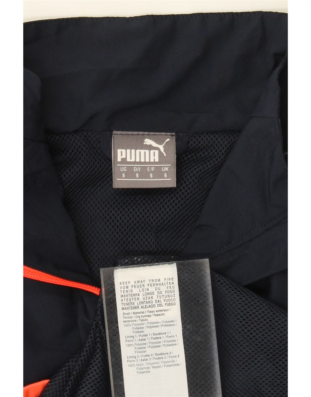 PUMA Mens Tracksuit Top Jacket Small Navy Blue Polyester