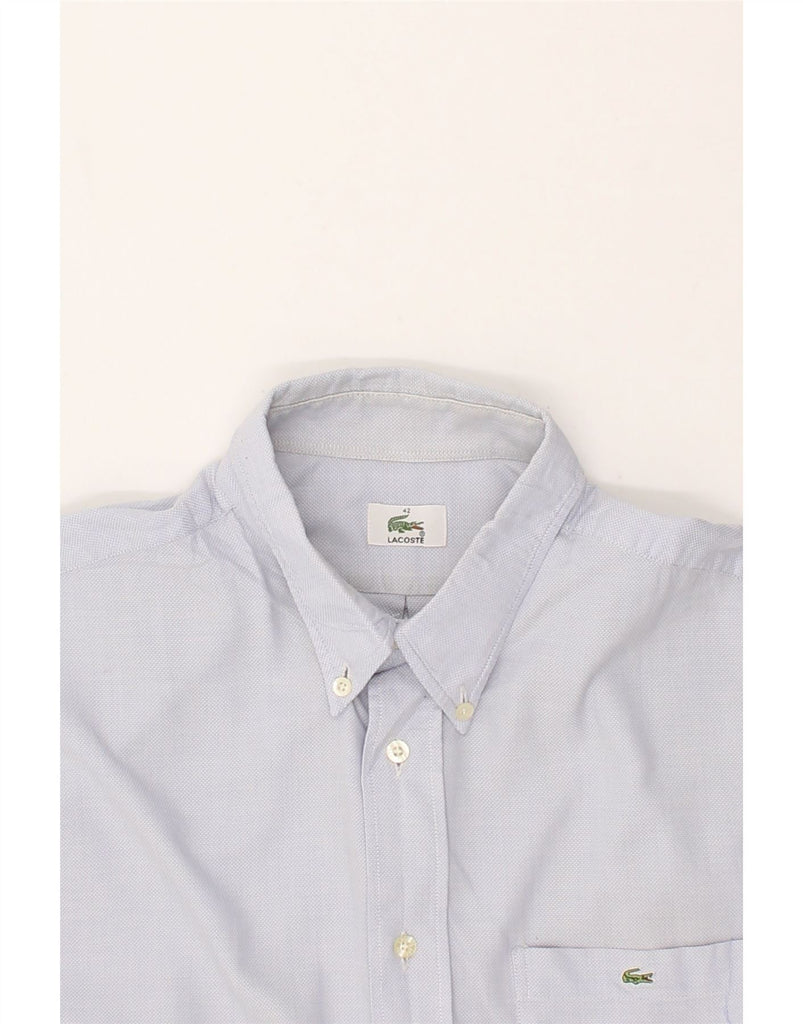 LACOSTE Mens Short Sleeve Shirt Size 42 Large Blue | Vintage Lacoste | Thrift | Second-Hand Lacoste | Used Clothing | Messina Hembry 