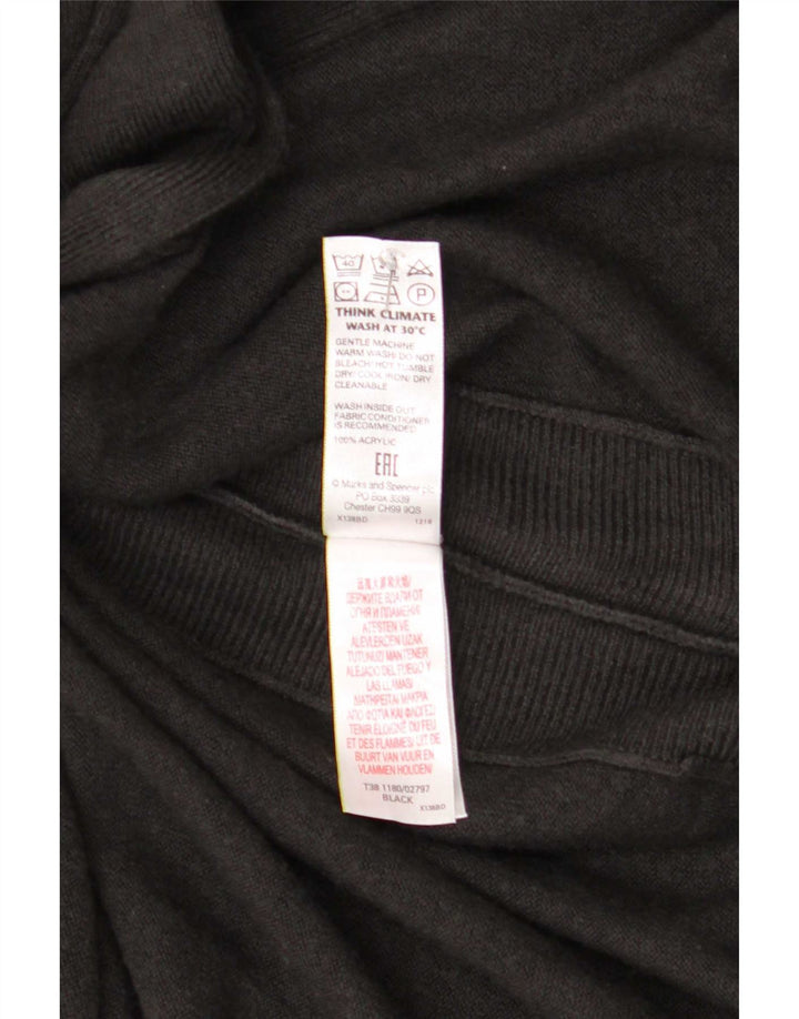Marks & Spencer Womens Longline Cardigan Sweater UK 14 Medium Black