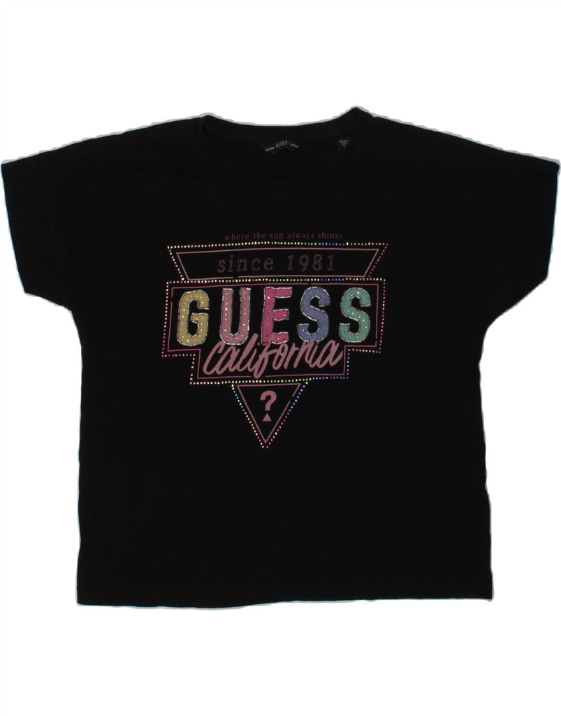 GUESS Girls Graphic T-Shirt Top 11-12 Years Black | Vintage Guess | Thrift | Second-Hand Guess | Used Clothing | Messina Hembry 