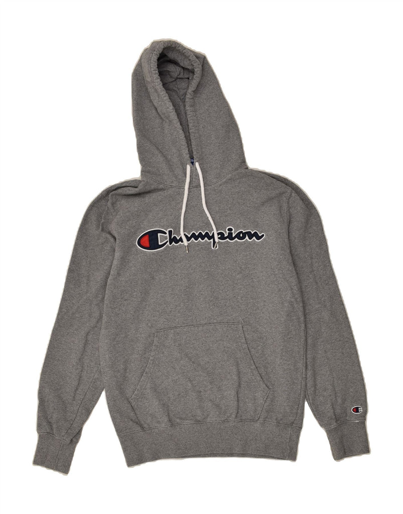 CHAMPION Womens Graphic Hoodie Jumper Large Grey Cotton | Vintage Champion | Thrift | Second-Hand Champion | Used Clothing | Messina Hembry 