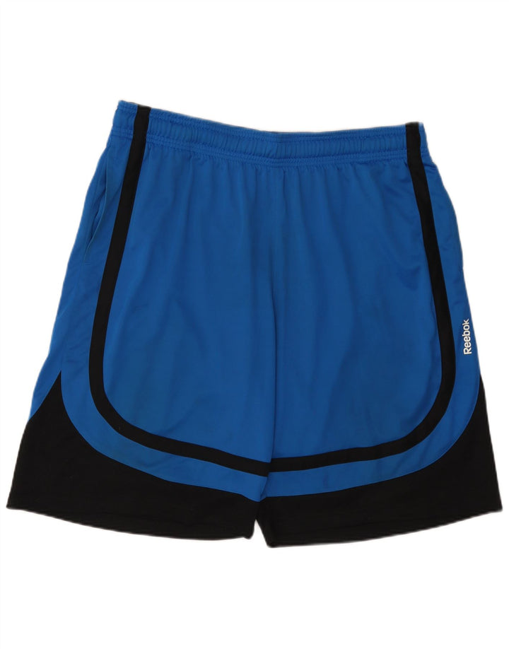 REEBOK Mens Sport Shorts XL  Blue Colourblock Polyester