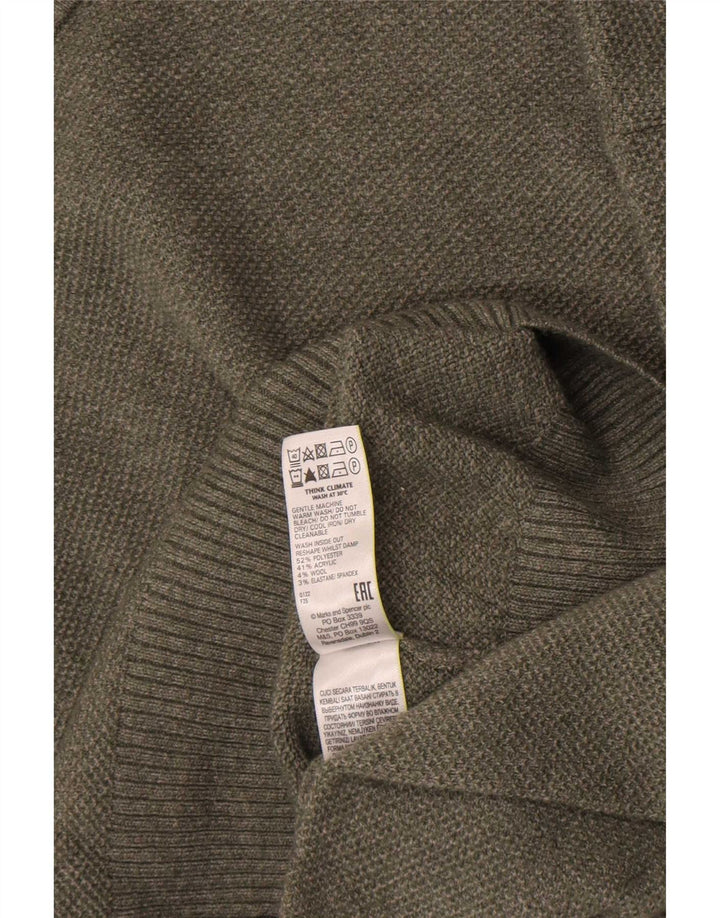 Marks & Spencer Womens Turtle Neck Jumper Sweater UK 10 Small Khaki