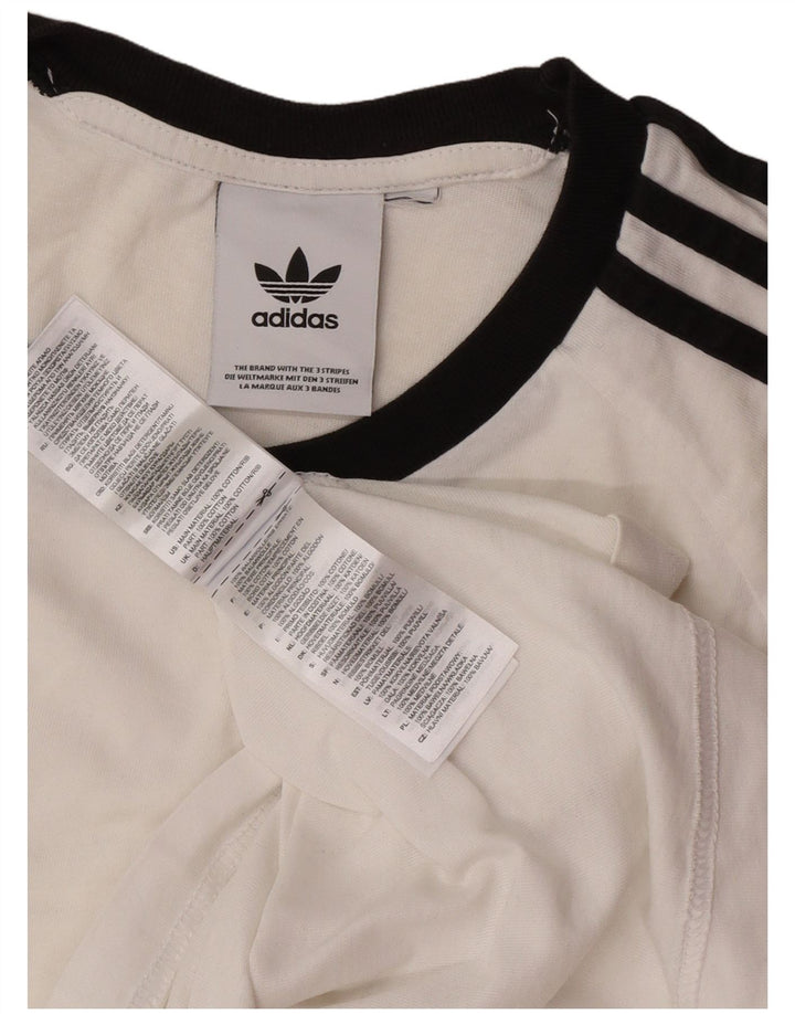 Adidas Mens T-Shirt Top Medium White Cotton