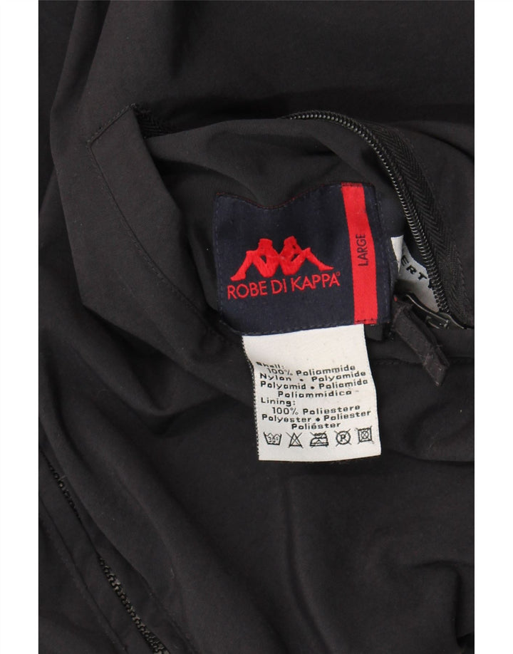 Kappa Mens Bomber Jacket UK 40 Large Black Nylon