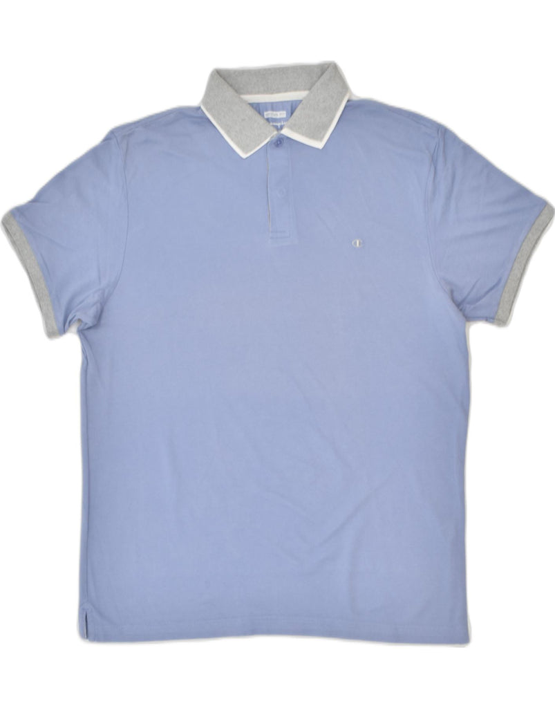 CHAMPION Mens Polo Shirt 2XL Blue Cotton | Vintage | Thrift | Second-Hand | Used Clothing | Messina Hembry 