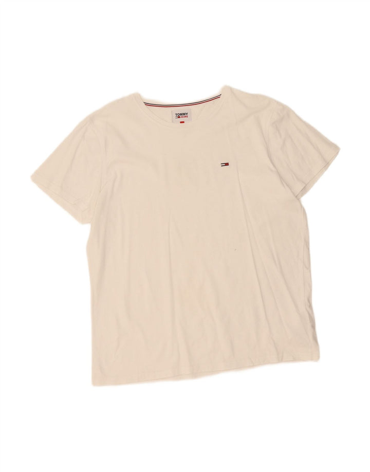 TOMMY HILFIGER Mens T-Shirt Top XL White Cotton