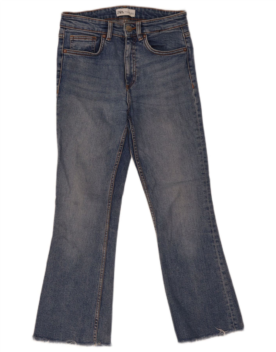 Zara Womens Flared Jeans EU 38 Small W28 L25 Blue Cotton