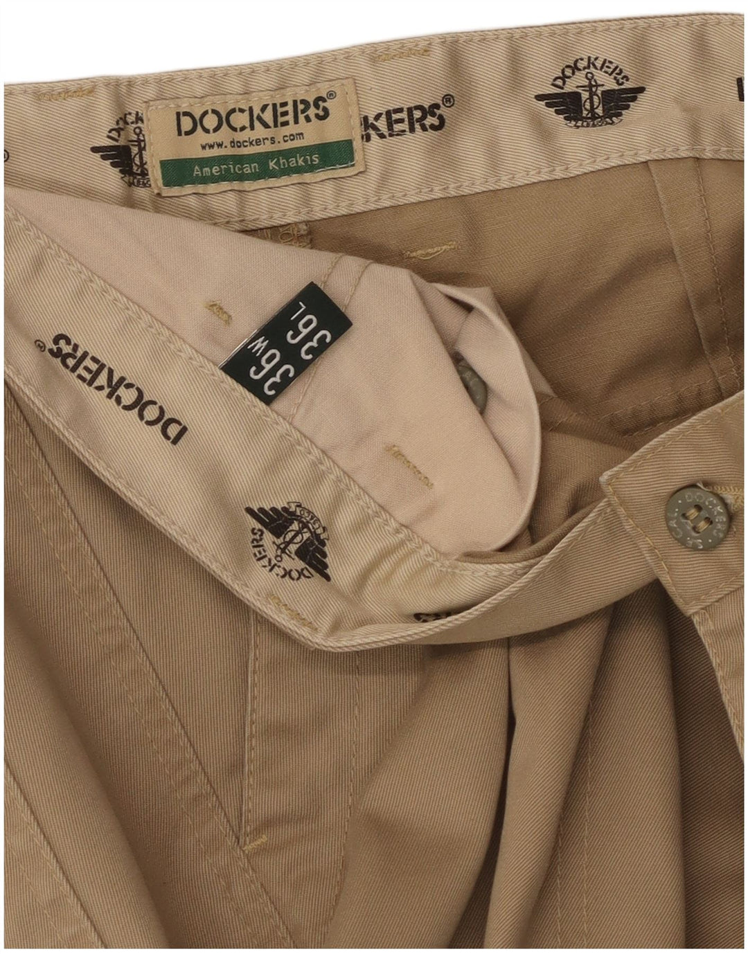 Dockers Mens Khakis Straight Cargo Trousers W36 L29 Beige Cotton