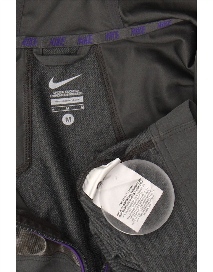 NIKE Mens Zip Hoodie Sweater Medium Grey Colourblock Polyester Vintage Nike and Second-Hand Nike from Messina Hembry 