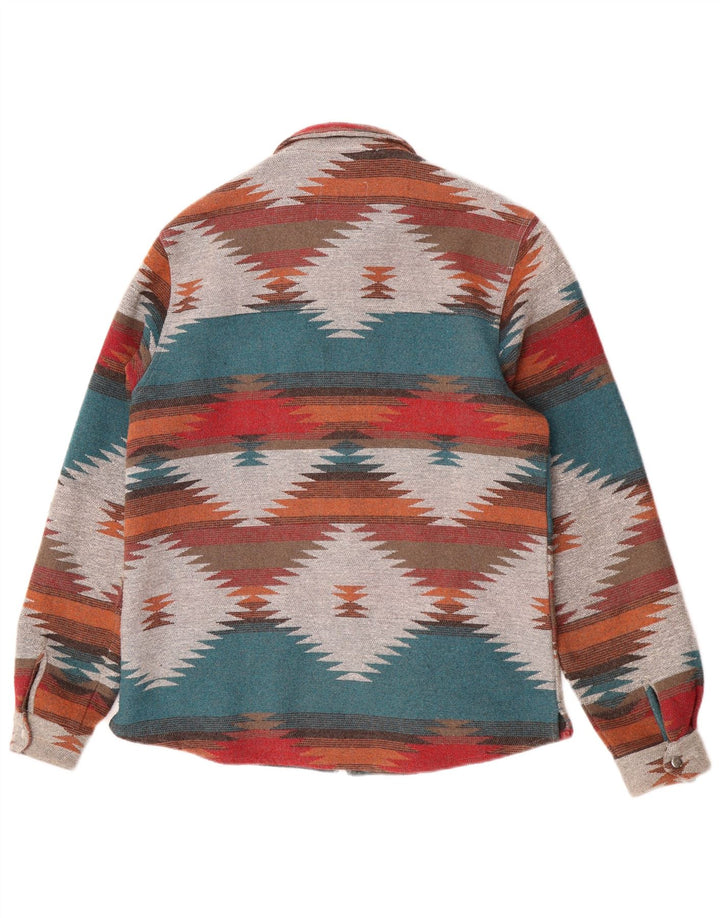 Vintage Womens Overshirt Shirt UK 18 XL Multicoloured Geometric Polyester