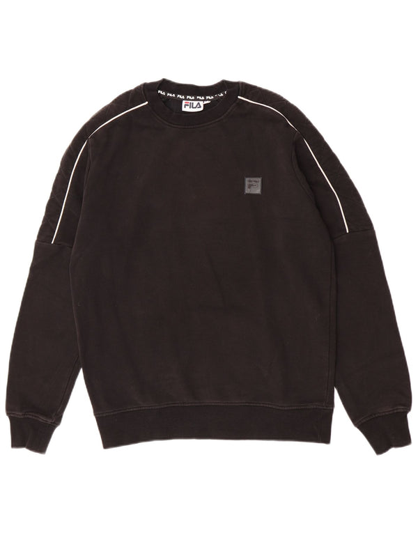 Fila Mens Loose Fit Sweatshirt Jumper XS Black Striped