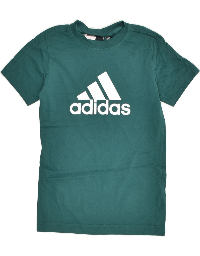 ADIDAS Boys Graphic T-Shirt Top 7-8 Years Green Cotton | Vintage Adidas | Thrift | Second-Hand Adidas | Used Clothing | Messina Hembry 