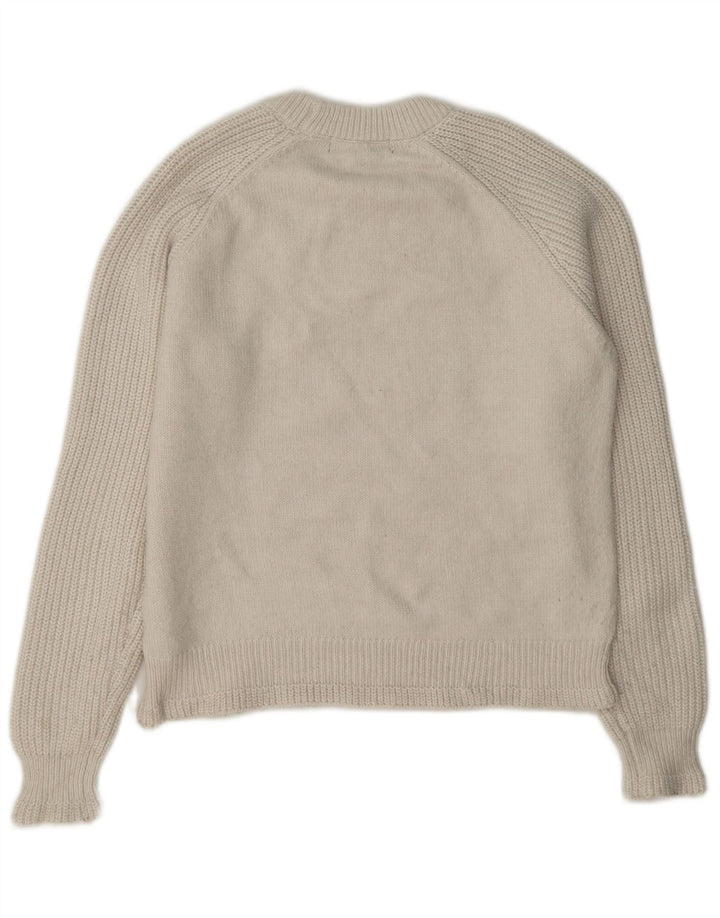 Marks & Spencer Womens Oversized Crew Neck Jumper Sweater UK 10 Small White