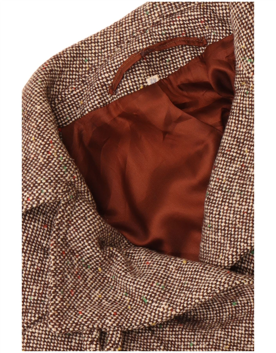 Vintage Womens Overcoat IT 42 Medium Brown Flecked