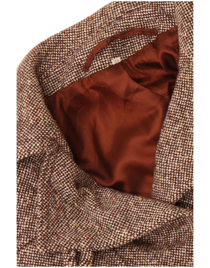 Vintage Womens Overcoat IT 42 Medium Brown Flecked