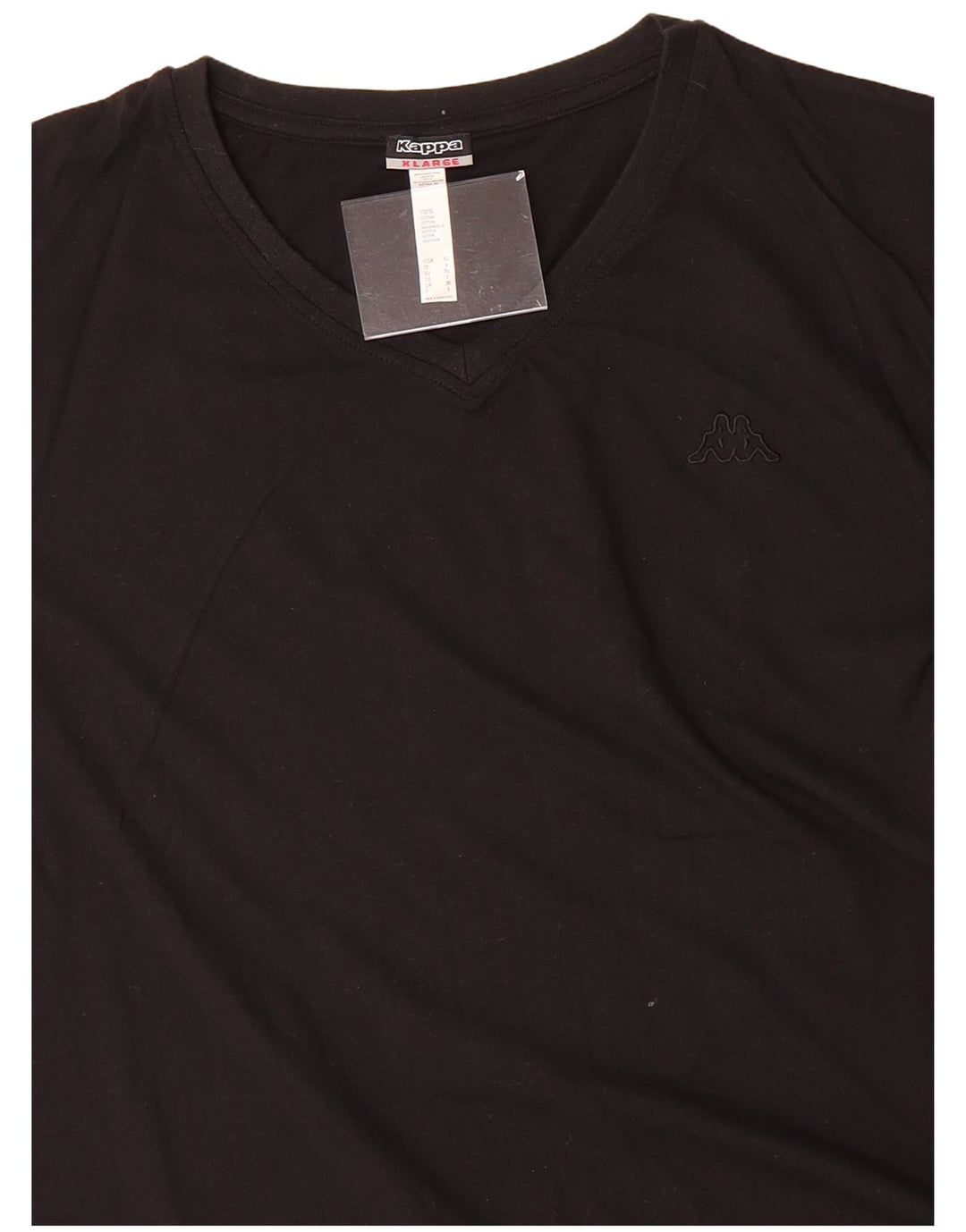 KAPPA Mens T-Shirt Top XL Black Cotton