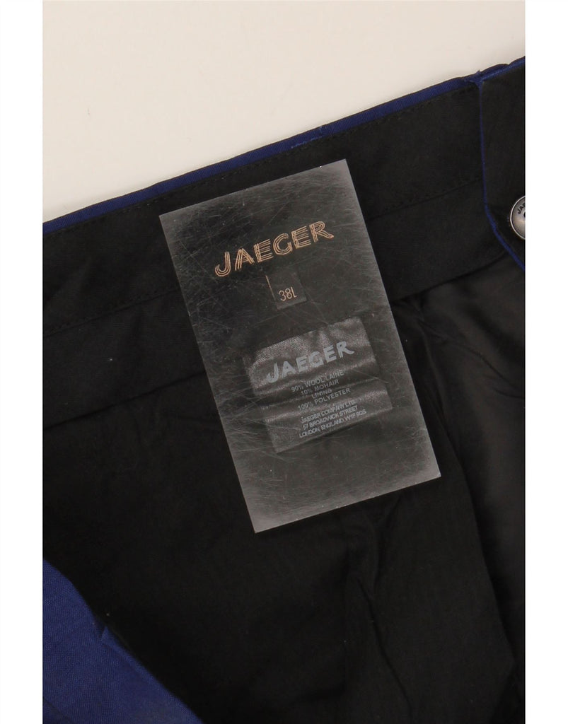 JAEGER Mens Straight Chino Trousers W38 L28 Navy Blue Wool Vintage Jaeger and Second-Hand Jaeger from Messina Hembry 