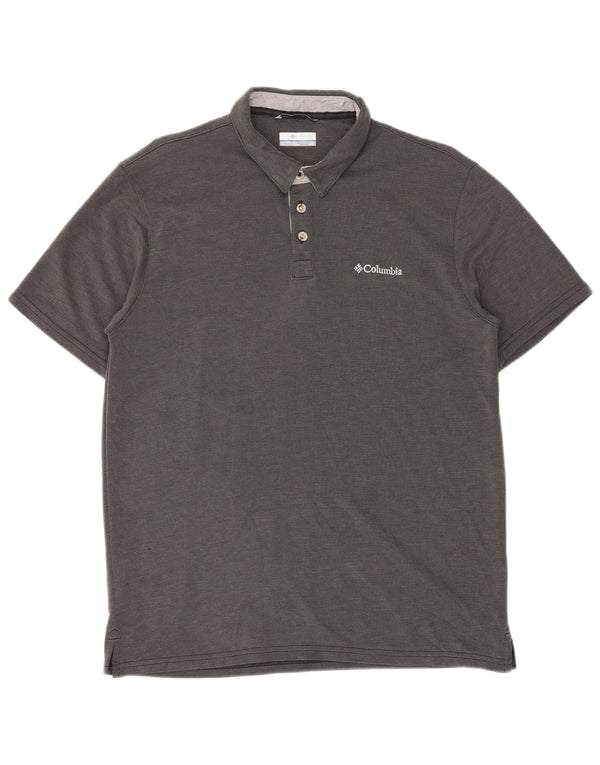 Columbia Mens Polo Shirt Large Grey Modal