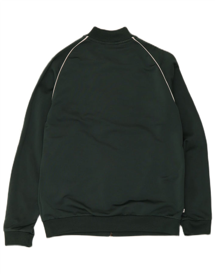 Adidas Boys Tracksuit Top Jacket 11-12 Years Green Polyester