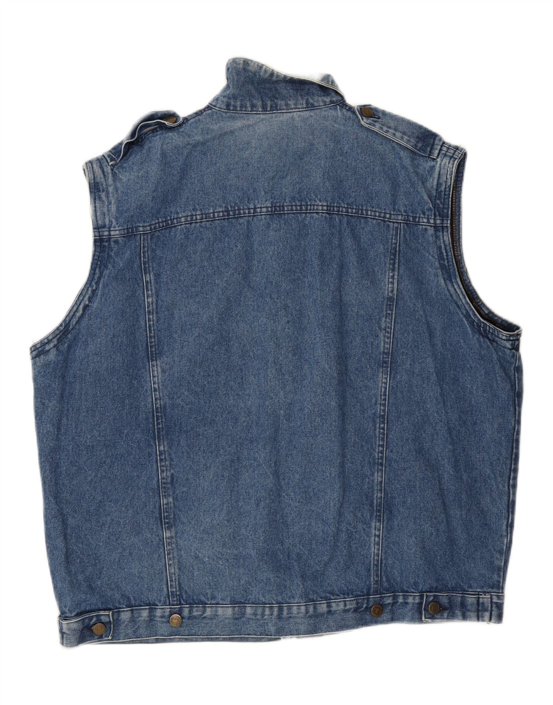 VINTAGE Mens Denim Gilet UK 42 XL Blue Vintage Vintage and Second-Hand Vintage from Messina Hembry 
