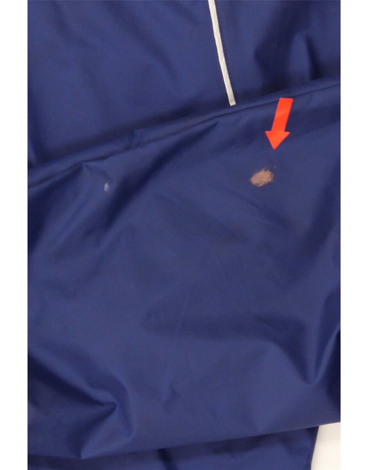 Adidas Mens Graphic Hooded Rain Jacket UK 36 Small Blue Nylon
