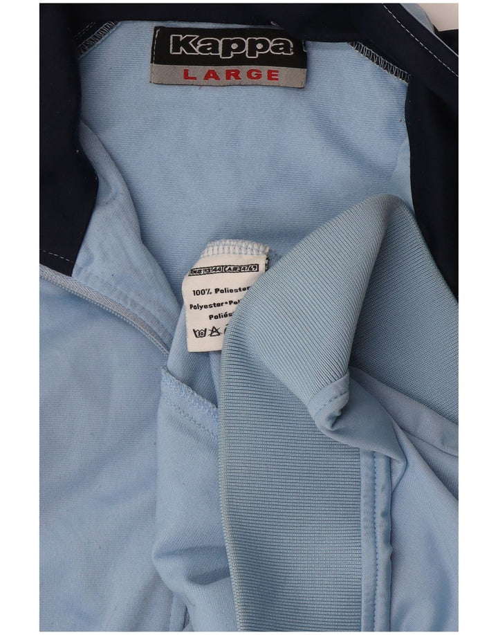 Kappa Womens Tracksuit Top Jacket UK 16 Large Blue Colourblock Polyester