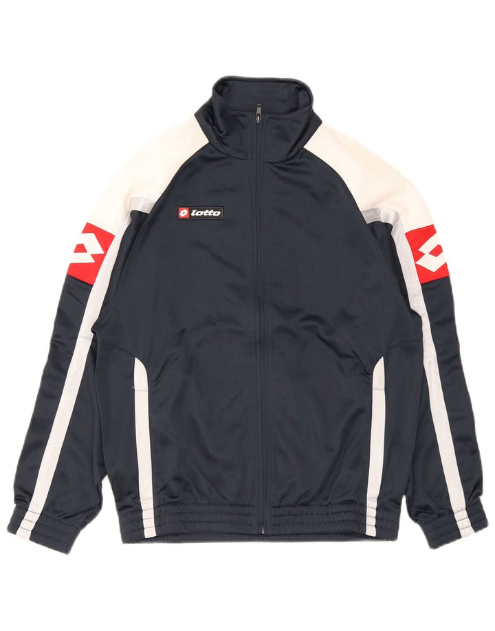 Lotto Mens Graphic Tracksuit Top Jacket Large Navy Blue Colourblock