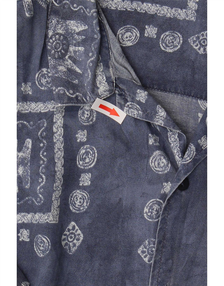 Criver Mens Short Sleeve Shirt XL Navy Blue Geometric