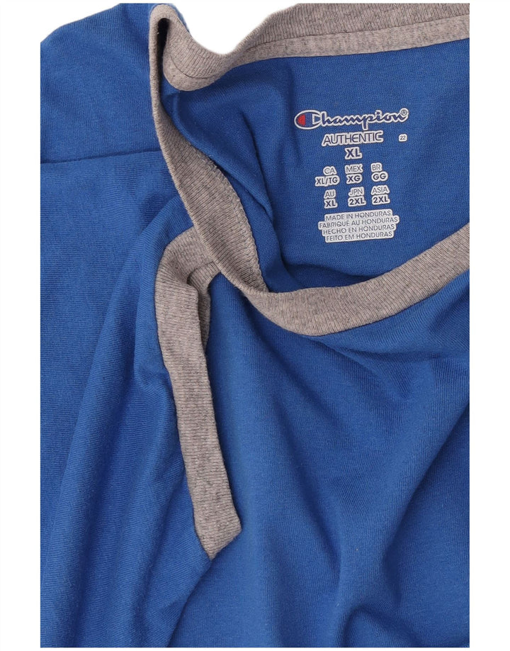 Champion Mens T-Shirt Top XL Blue Colourblock