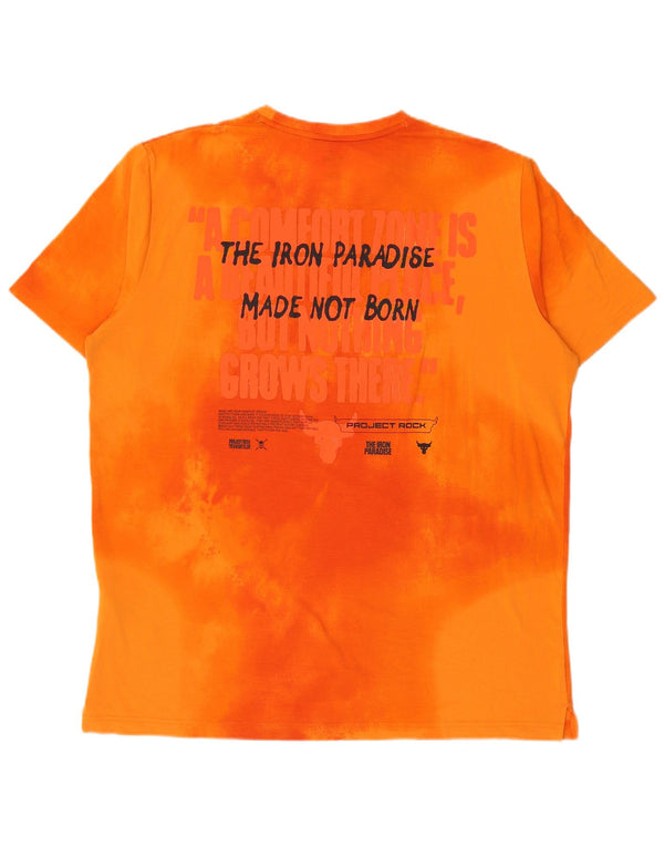 Under Armour Mens Graphic T-Shirt Top XL Orange Tie Dye Cotton