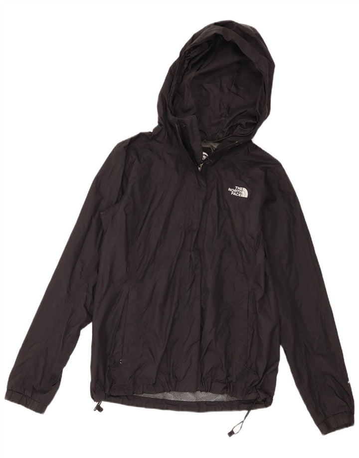 The North Face Womens Hooded Rain Jacket UK 10 Small Black Nylon