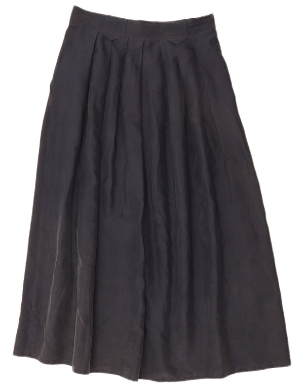 BLUES CLUB Womens High Waist A-Line Skirt W26 Small Black Silk