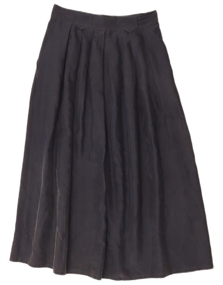 BLUES CLUB Womens High Waist A-Line Skirt W26 Small Black Silk