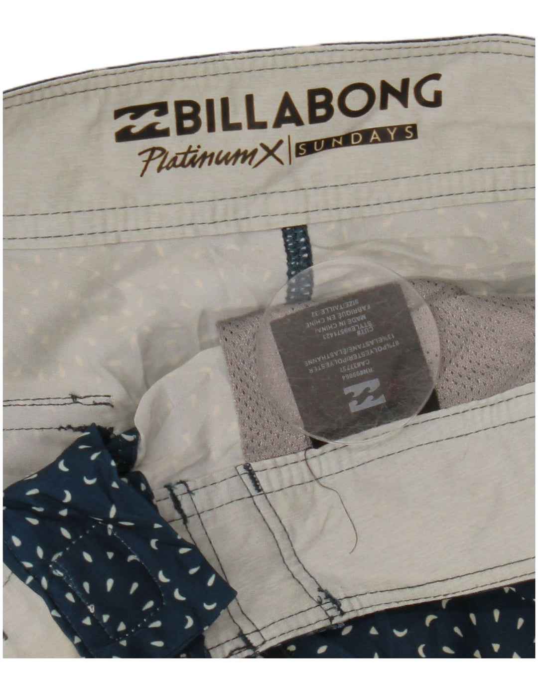 BILLABONG Mens Swimming Shorts Medium Navy Blue Spotted Polyester
