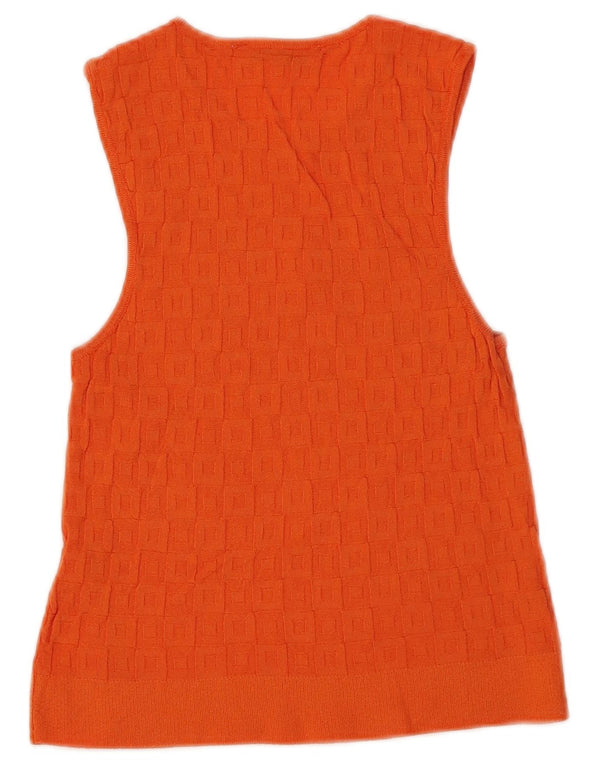 Zara Womens Crop Vest Top UK 8 Small Orange Viscose