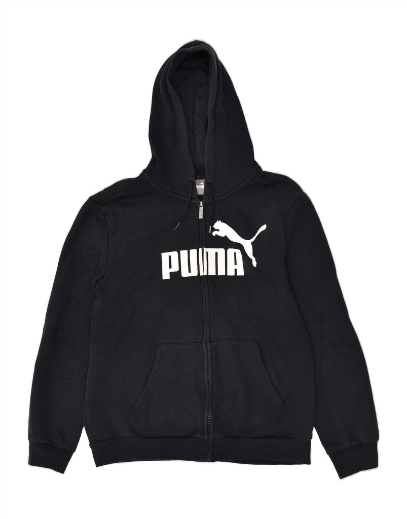 PUMA Mens Graphic Hoodie Jumper Medium Black | Vintage Puma | Thrift | Second-Hand Puma | Used Clothing | Messina Hembry 