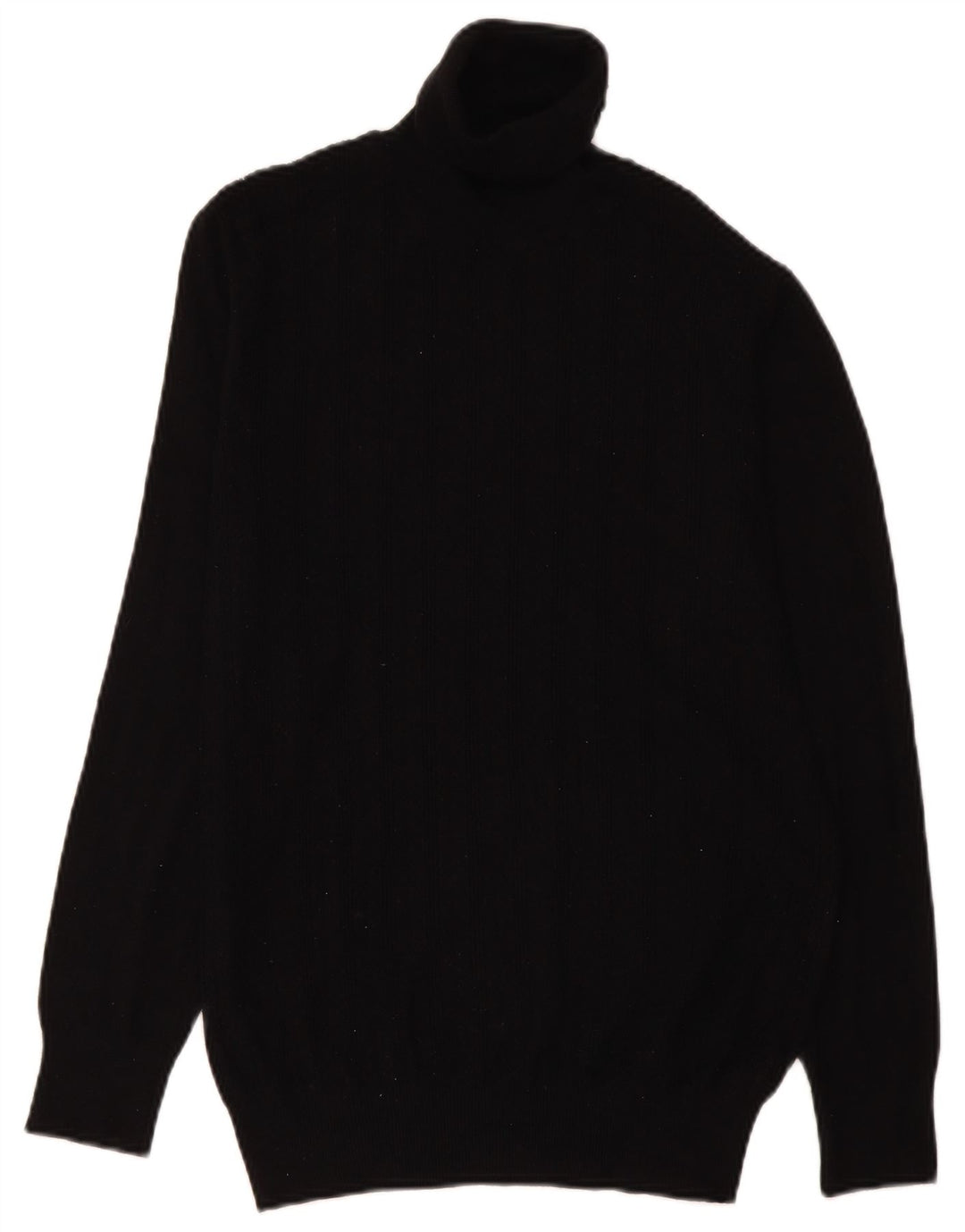 Zara Mens Roll Neck Jumper Sweater Medium Black Viscose
