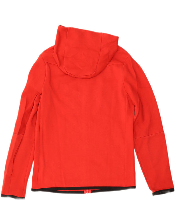 Nike Boys Zip Hoodie Sweater 12-13 Years Large Red Colourblock Cotton