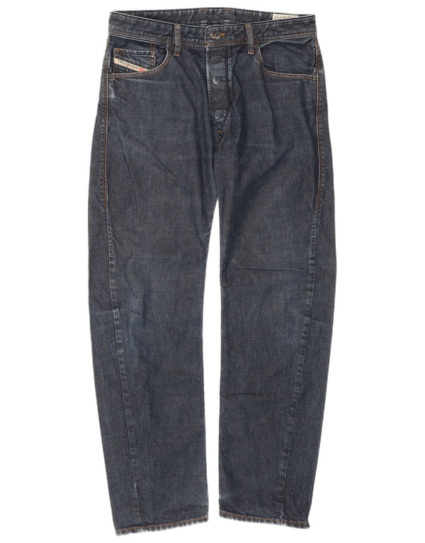 Diesel Mens Bravefort Comfort Fit Carrot Straight Jeans W32 L32 Navy Blue