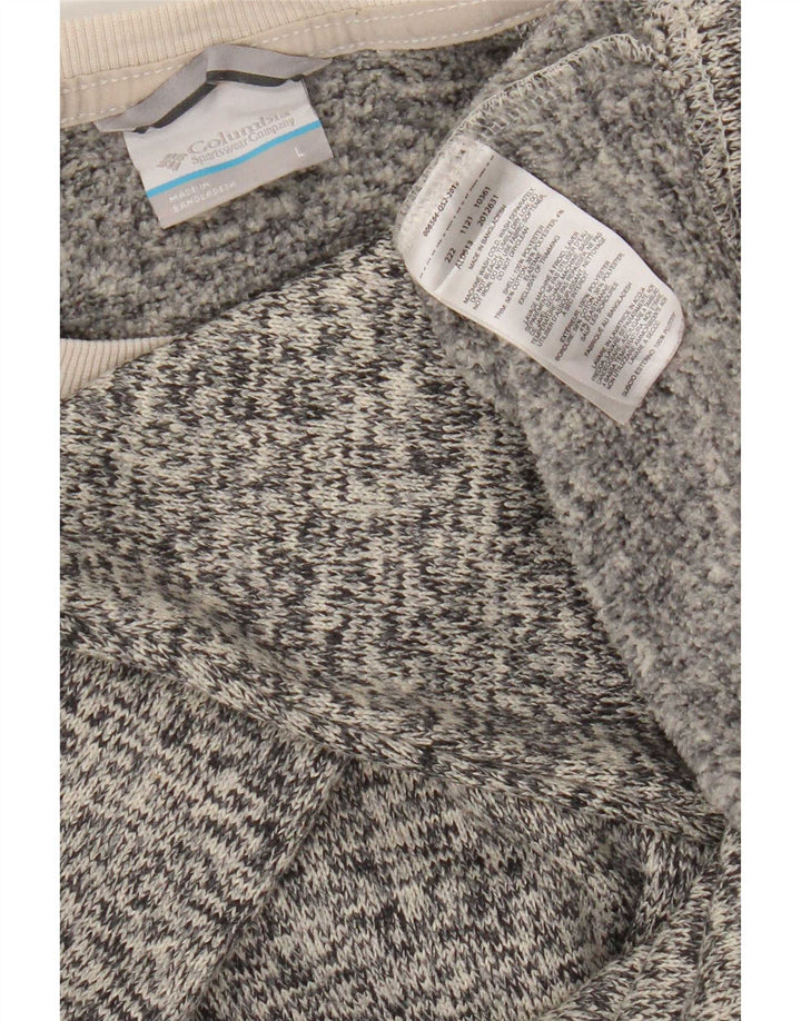 Columbia Womens Top Long Sleeve UK 16 Large Grey Flecked Polyester