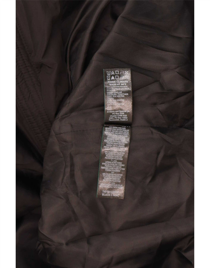 Marks & Spencer Womens Hooded Padded Jacket UK 18 XL Black Polyester